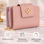 Cartera Con Broche Para Dama Mod.ji697 Jaime Ibiza® Rosa Liso