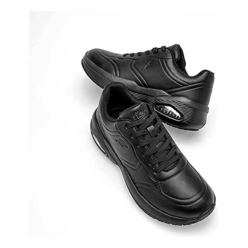 Tenis Cápsula De Aire Para Mujer Con Absor Max 131504 Flexi® Negro Lisa 26 Mx
