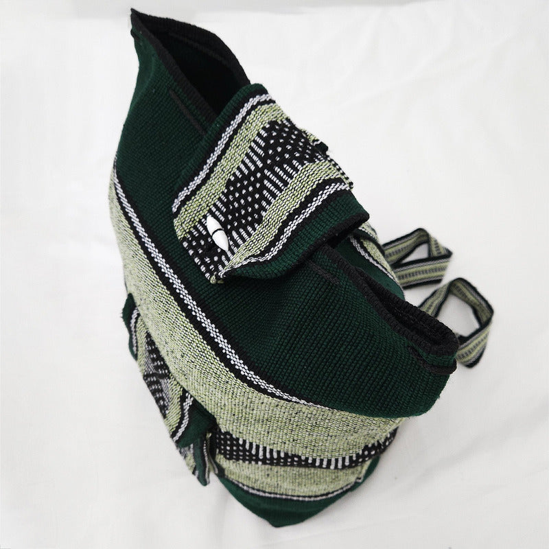 Mochila Artesanal Tejida Tipo Morral Con Bolsillo Frontal 10kg