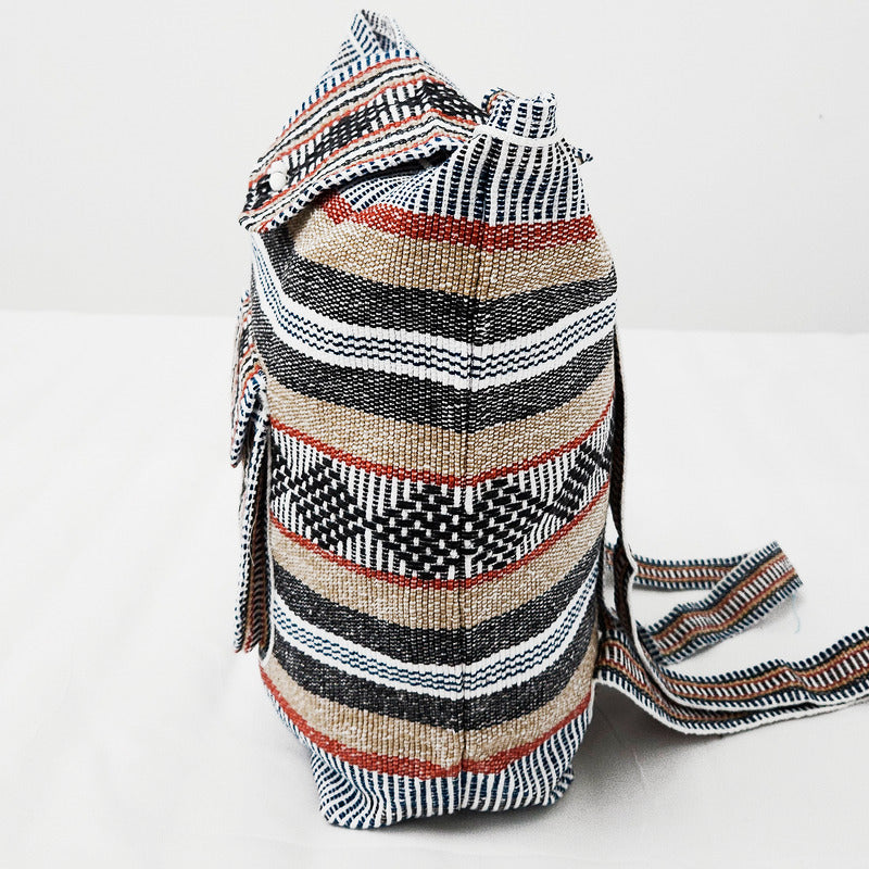 Mochila Artesanal Tejida Tipo Morral Con Bolsillo Frontal 10kg