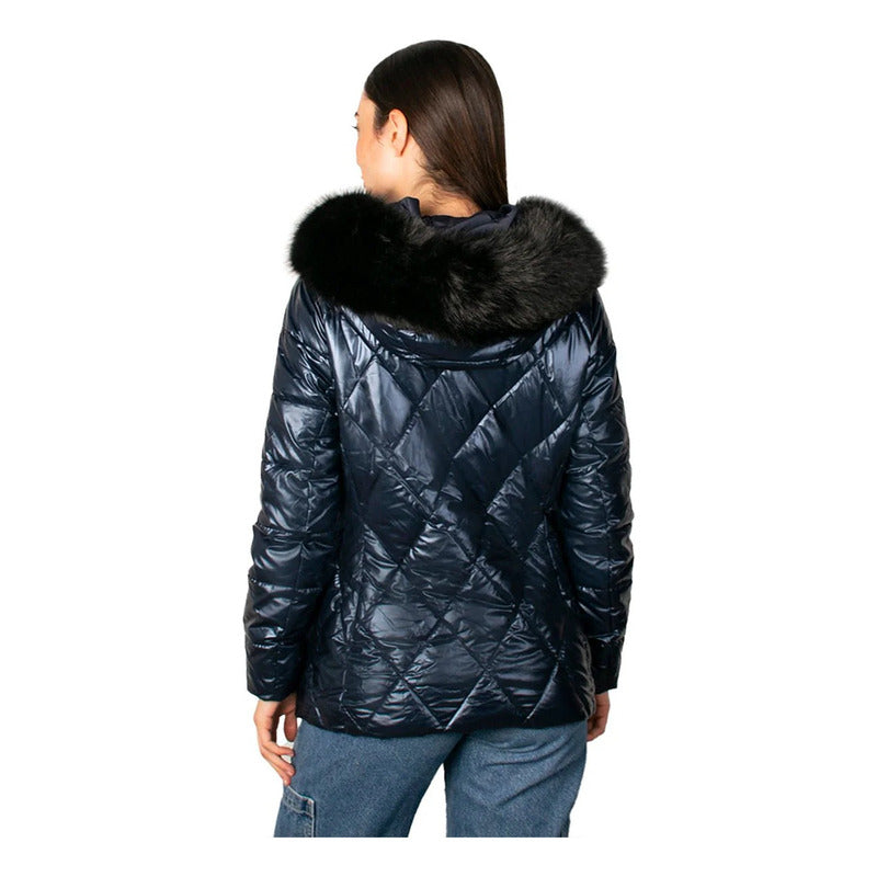 Chamarra Capitonada Para Mujer Mod.dw86-pol7133 Greenlander® Navy G Capitonado