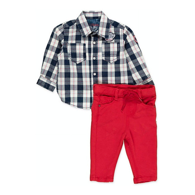 Conjunto Para Bebé Pantalón+camisa Mod.827-8023ac Losan®