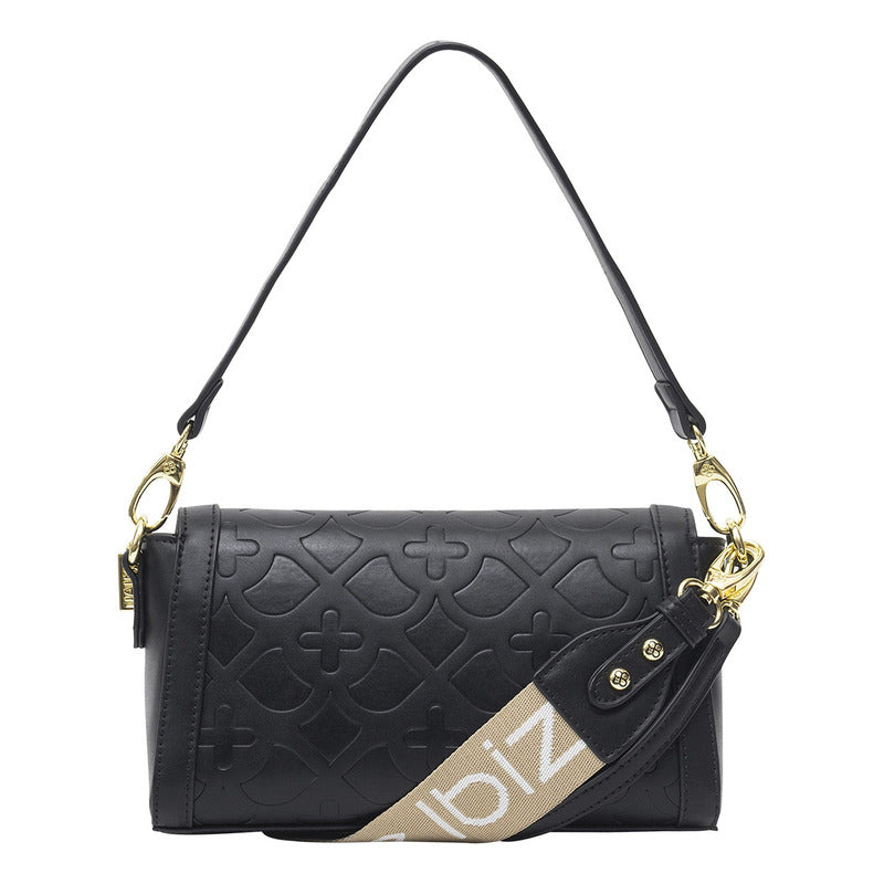 Bolso De Mano Para Mujer Mod. Ji2133 Marca Jaime Ibiza® Negro Geométrico Níquel Nude/negro