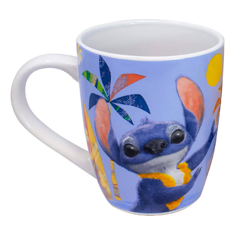 Taza Tarro De Cerámica Stitch De 740ml Marca Fund Kids® Azul Lilo Y Stitch Live Action