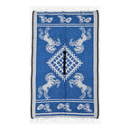 Jorongo Gaban Artesanal Mexicano Colores Azul Caballos Xg
