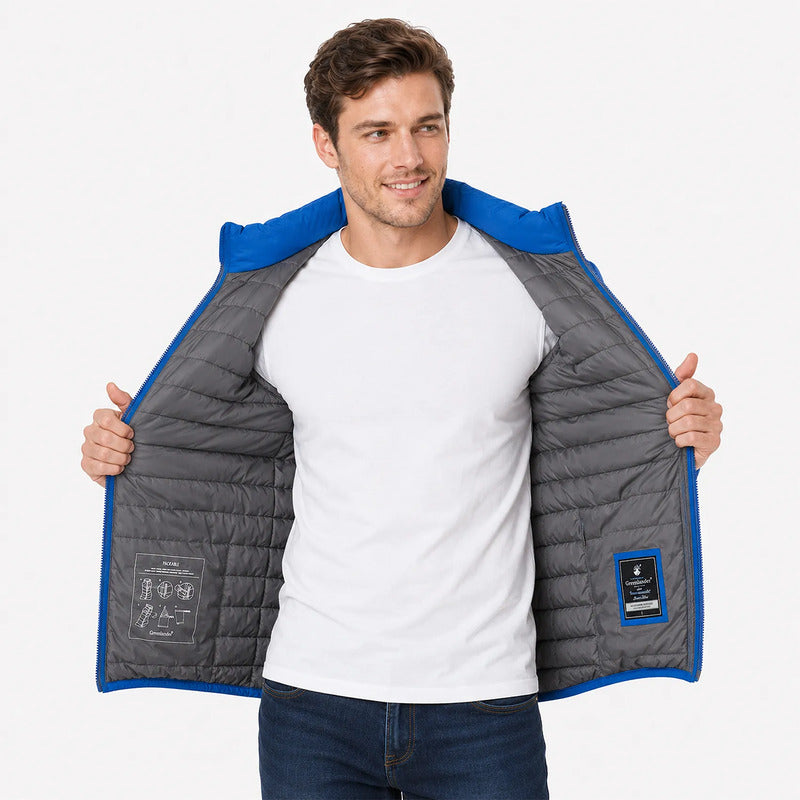 Chaleco Ligero Para Hombre Cw90-vpol8750 Marca Greenlander® Azul Capitonado Xg