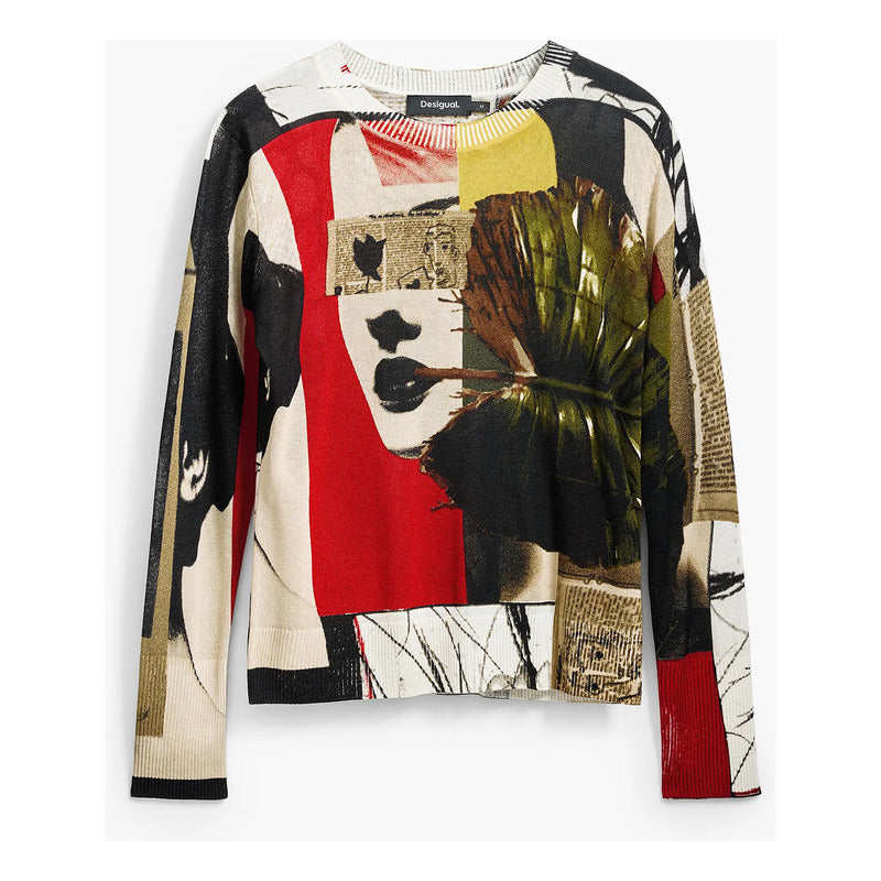 Suéter Diseño Christian Lacroix 25swjf27/9019 Desigual® Multicolor Collage S