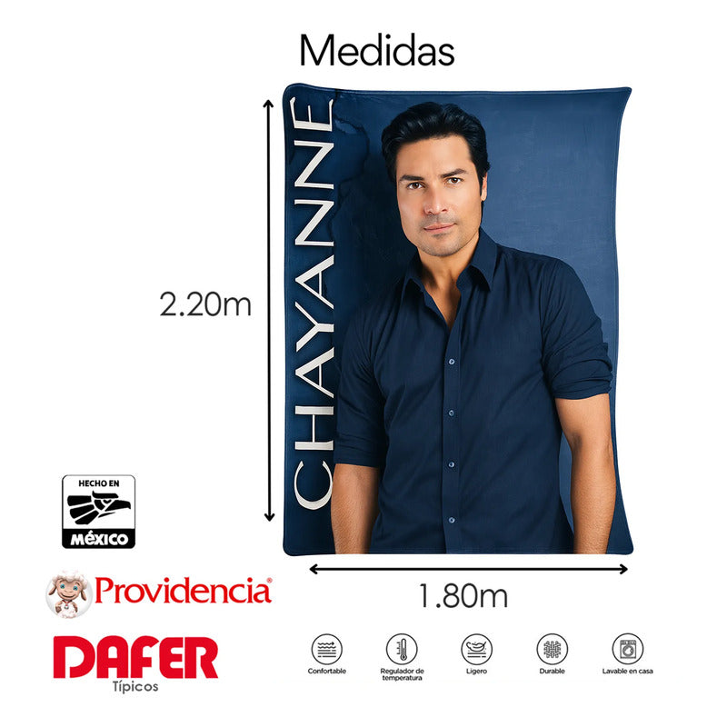 Cobertor Serenity Matrimonial Diseños Artistas Providencia® Chayanne 900 G Multicolor