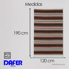 Falsa Artesanal 1.90m X 1.20m Cobija Multiusos Mexicana Geométrico 1 Kg Marrón Oscuro