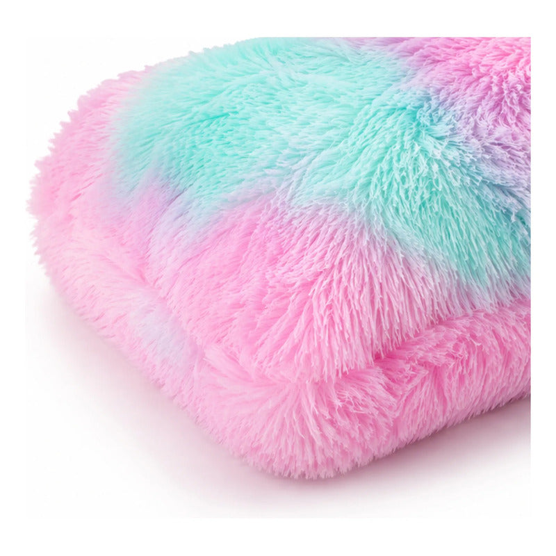 Almohada Abrazable Peluda 110cm X 40 Cm Marca Pillow Lart® Rosa/turquesa