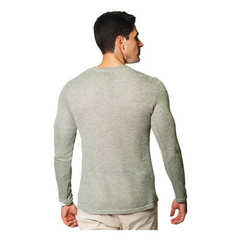 Playera De Hombre Manga Larga Mod.a35311 Marca Bobois®