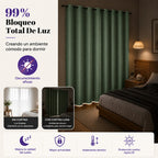 Set De Cortinas Blackout  Impermeables 1.37 X 2.13mts Luna® Verde Menta