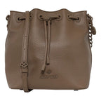 Bolso Bucket Para Mujer Mod. Ji 2816 Marca Jaime Ibiza® Marrón Oscuro Lisa Níquel