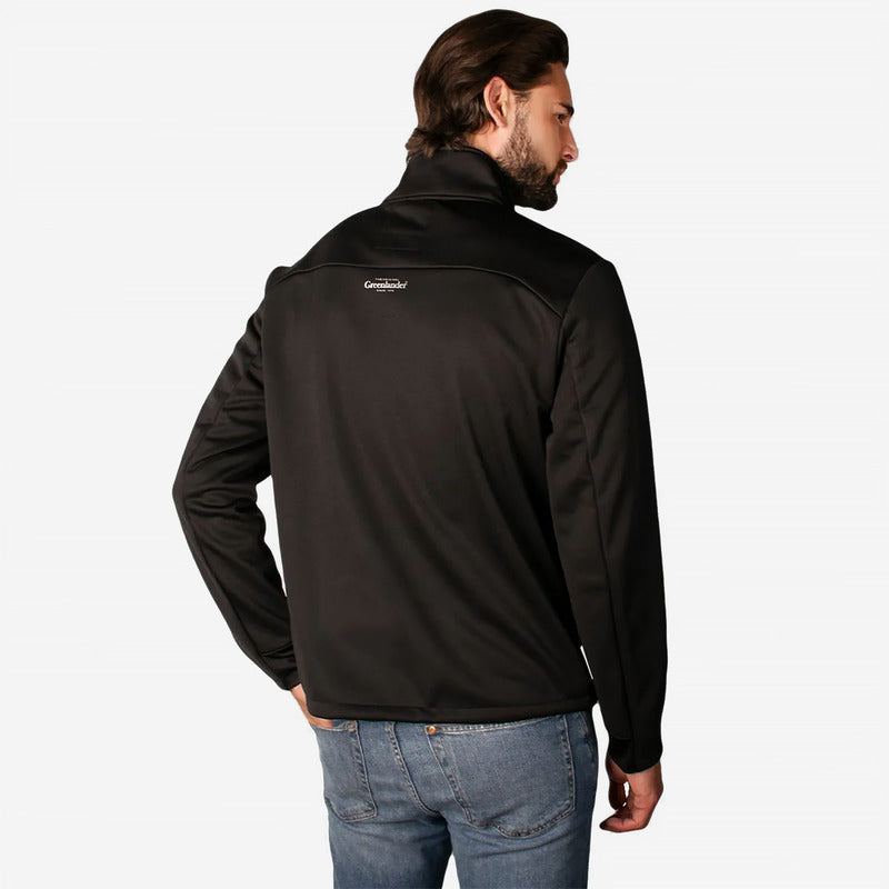 Chamarra Cuello Alto Para Hombre Cw86-pol7048 Greenlander® Negro Ch Liso