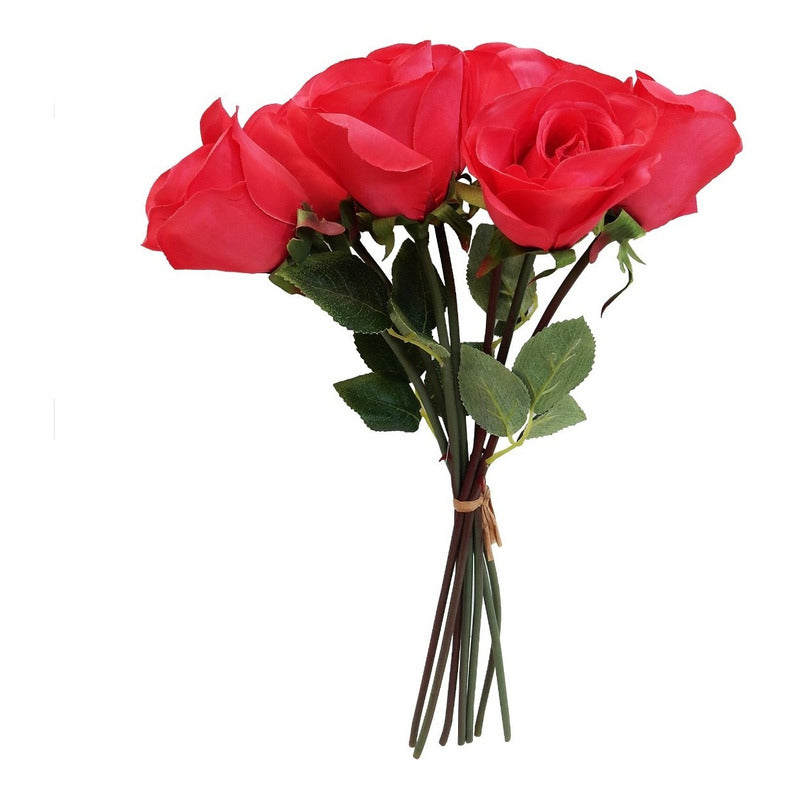 Ramo De Rosas Artificiales 37 Cm Decoración