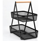 Frutero De Doble Piso Rectangular De Malla De Hierro Nuvó® Negro 1759-166