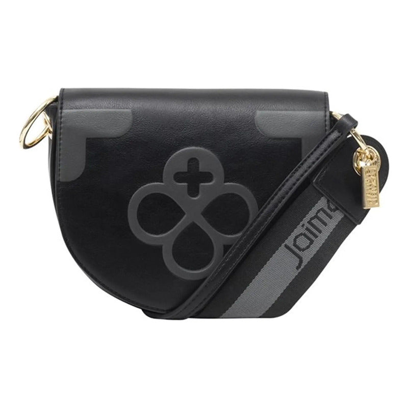 Bolsa Crossbody Para Mujer Mod. Ji 2123 Marca Jaime Ibiza® Negro Lisa Níquel