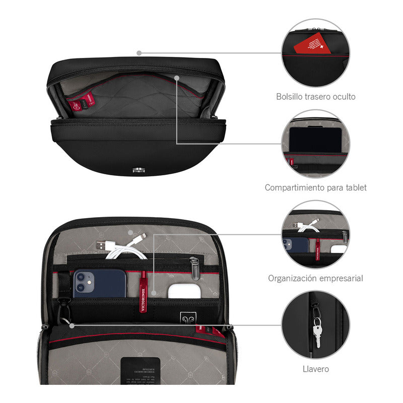 Victorinox Bolso Altmont Modern Crossbody Bag,negro Negro Lisa Negro Liso Níquel