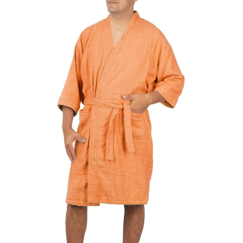Bata De Baño Unisex Absorbente Unitalla Tela Suave Ligera