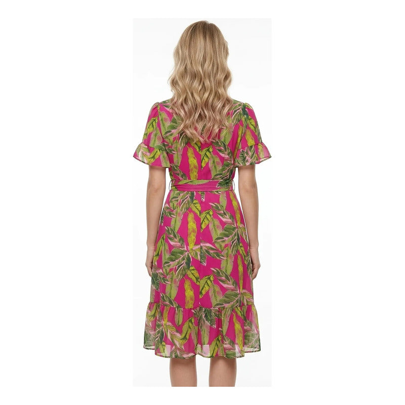 Vestido Cómodo Para Mujer Mod.7005 Marca Jtaer® Multicolor Floreado 34