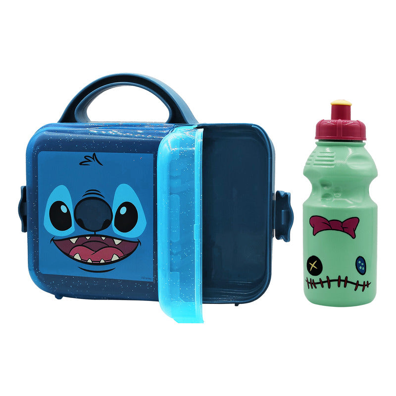 Lonchera Infantil De Plástico Con Botella Diseños Varios