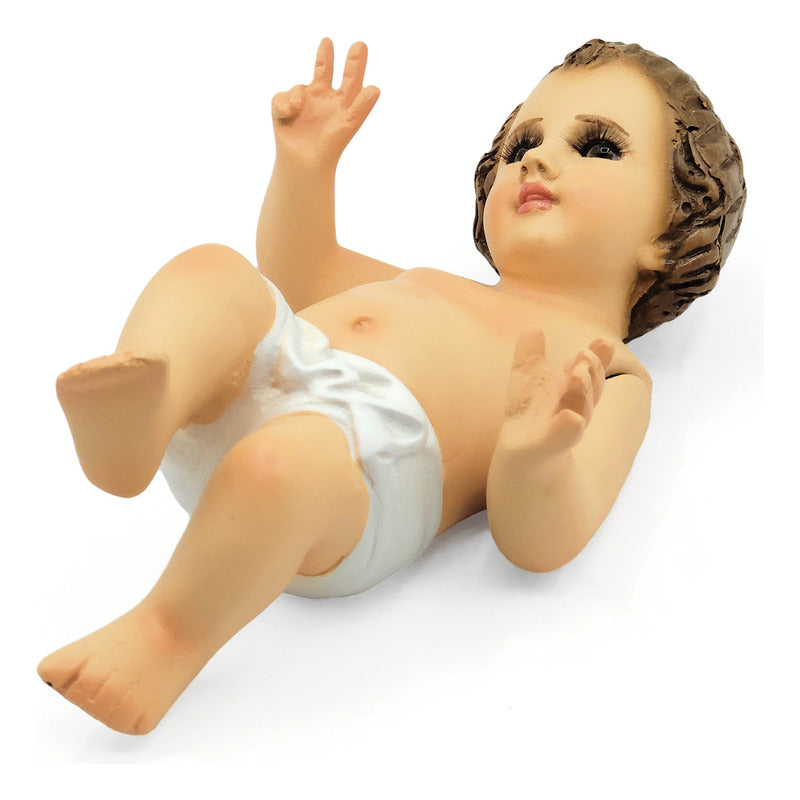 Imagen Religiosa De Resina Niño Dios 15cm Multicolor