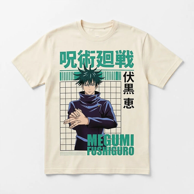 Playera Oversize Fit Para Hombre Megumi Mascara De Latex® Beige Megumi Fushiguro G Lisa