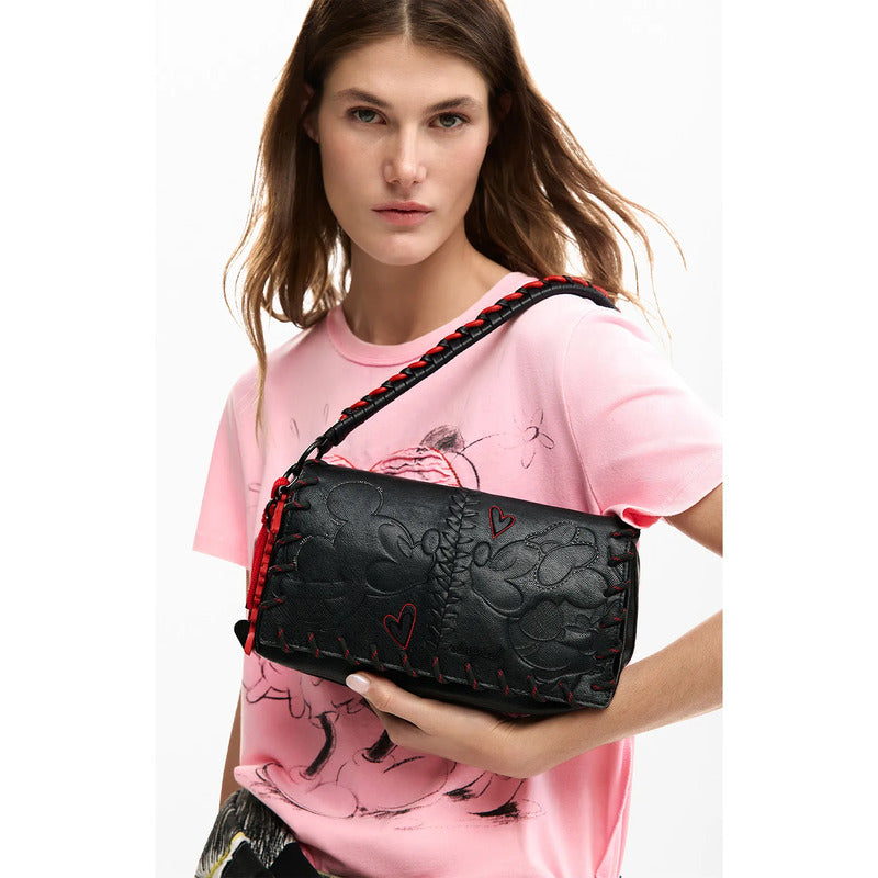 Bolso Mediano Mickey Para Mujer 26saxp85/2000 Desigual® Negro Mickey Níquel