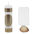 Set Para Bautizo Vela+concha+toalla+caja De Madera