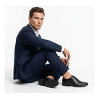 Zapato Derby Semivestir Para Hombre Mod.407817 Marca Flexi® Negro Lisa 28,5 Mx