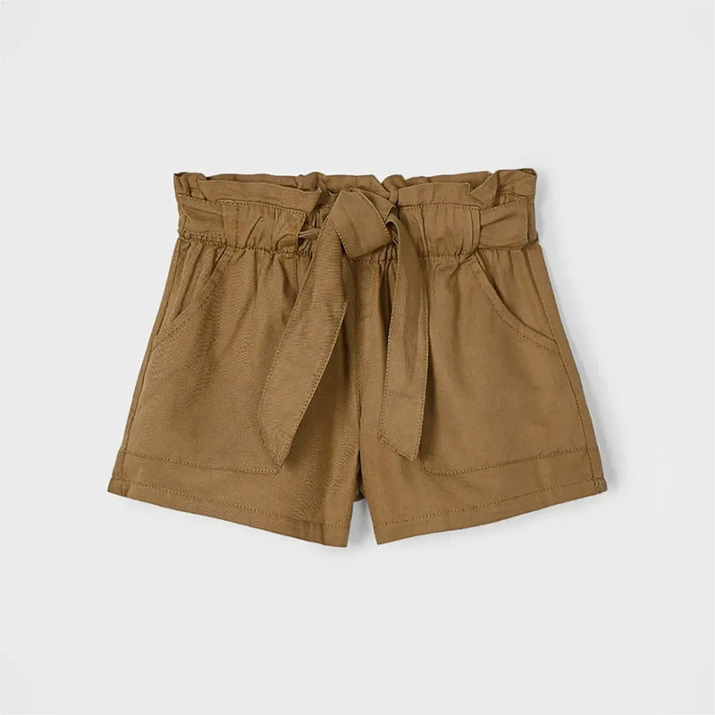 Short Para Niña Cintura Elástica Mod.3202 Marca Mayoral® Cacao Lisa 9 Años