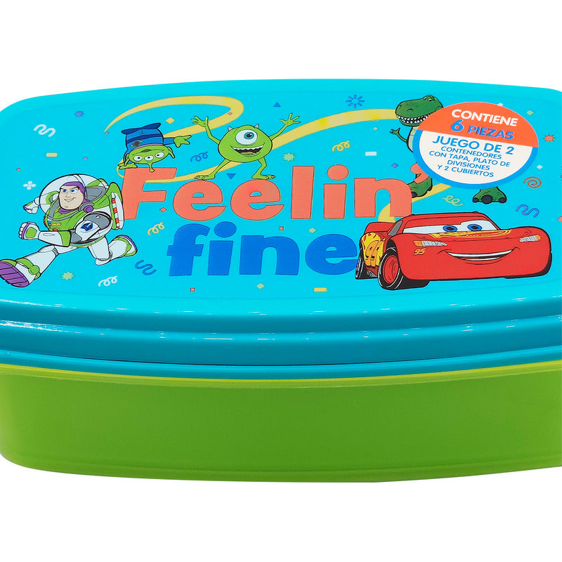 Recipiente Para Comida Con Cubiertos Diseños Animados