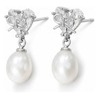 Aretes Elegantes Mujer Bisutería Fina Corazón De Diamante Plateado