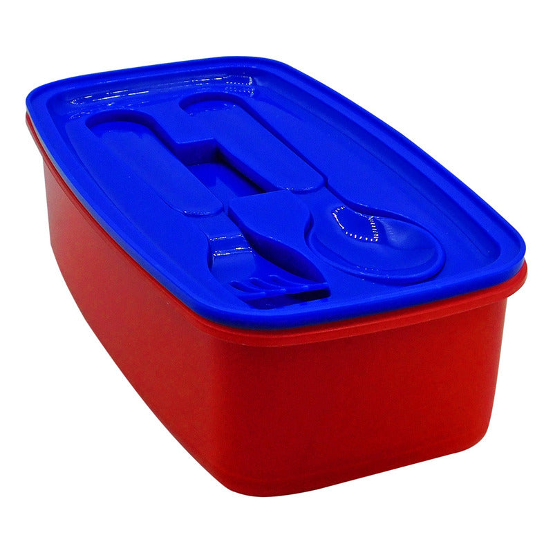 Recipiente Para Comida Con Cubiertos Diseños Animados