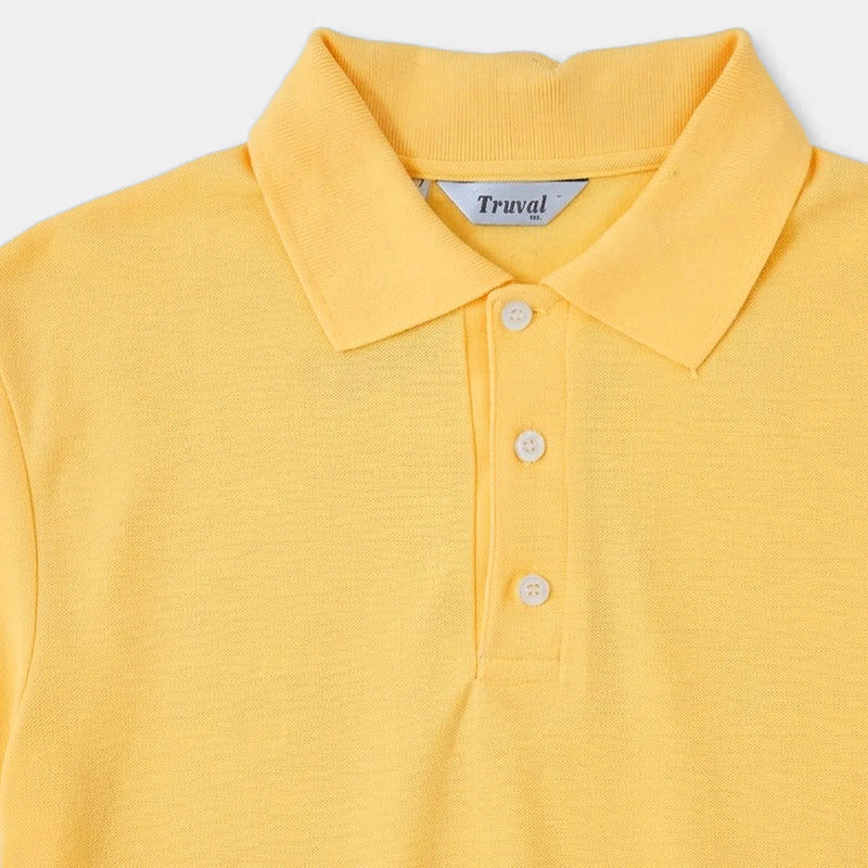 Playera Polo Para Hombre Mod.play01 Marca Truval® Amarillo G Lisa