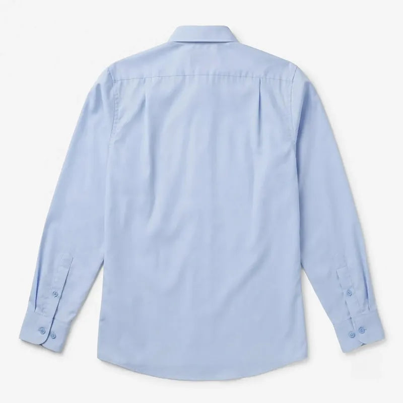 Camisa Para Hombre Con Cuello Ajustable 13062 Manchester® Celeste Lisa 16.5