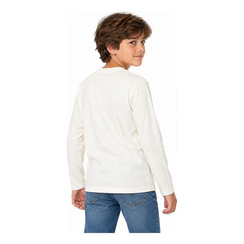 Playera Casual Para Niño Mod.7045 Marca Nukutavake Mayoral® Beige Básquetbol 16 Años Lisa