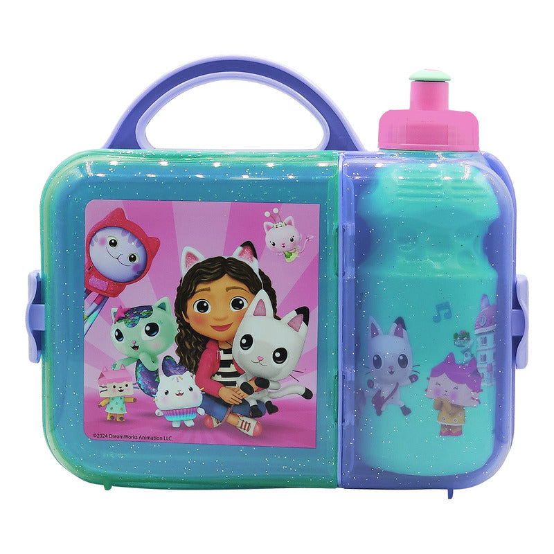 Lonchera Infantil De Plástico Con Botella Diseños Varios