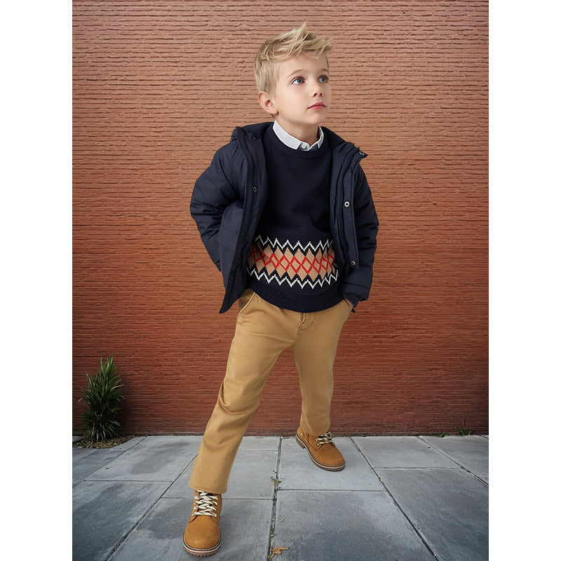 Pantalón Sarga Para Niño Mod.509 Marca Mayoral® Camel Liso 9