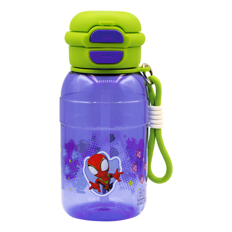 Botella 2 En 1 Tapa De Boquilla Y Popote Con Asa 650ml