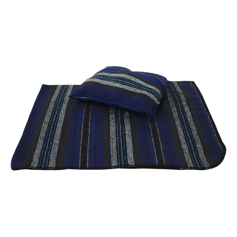 Frazada De Viaje Artesanal Con Almohada Set De Descanso