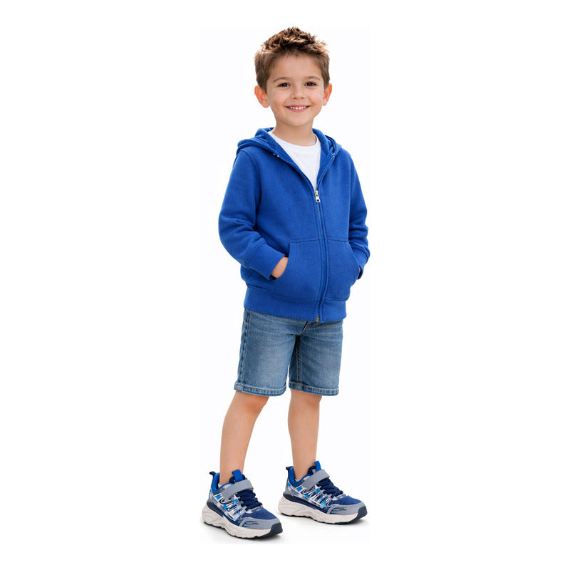 Tenis Deportivo Para Niño Mod.205600e Marca Coqueta Y Audaz® Azul Acero Lisa 20 Mx