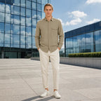 Camisa Lino Regular Fit Para Hombre Mod. Le2604 Roosevelt® Terracota Lisa G