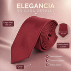 Corbata Elegante Para Hombre Eventos Y Negocios Marca Cotu® Vino Texturizado 160 Cm
