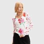 Blusa Estampado Floral Para Mujer 24swtk13/1000 Desigual® Multicolor Floreado Xl