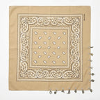 Paliacate Tradicional Multiusos Accesorio Unisex 55x55cm Beige Geométrico Unitalla