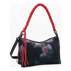 Bolso Mediano Con Textura Para Mujer 26saxpal/2000 Desigual® Negro Floreado Níquel Rojo