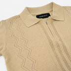 Playera Polo De Punto Para Hombre Mkhc0053 Marca Makn&co® Beige M Lisa