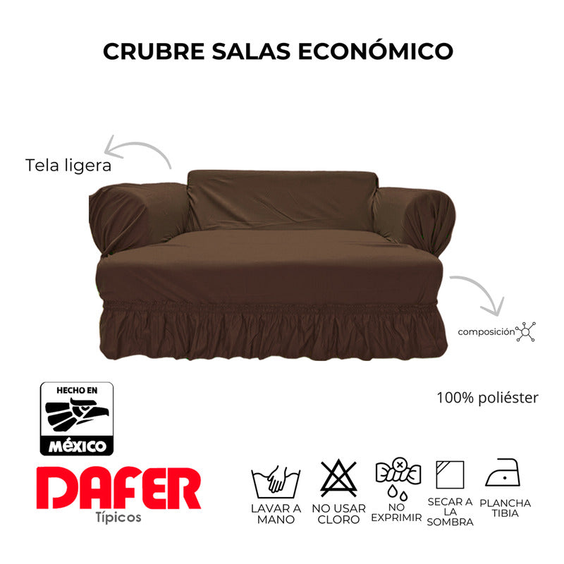 Cubresalas Económico Liso 3 Plazas Faldón Ajustable