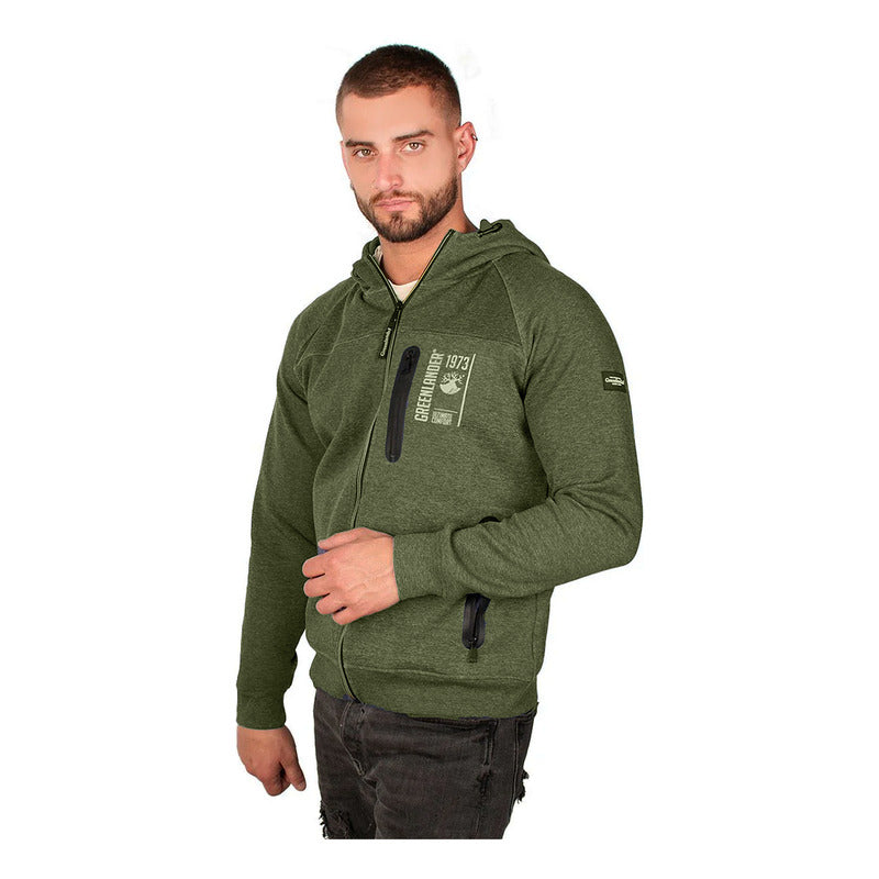 Sudadera Para Hombre Mod.cw86-sud7003 Marca Greenlander® M Verde Claro Jaspeado